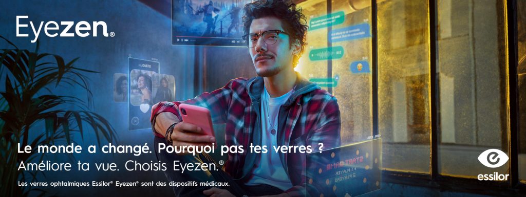 homme portant des verres Essilor Eyezen