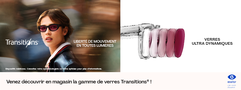 femme portant des verres Essilor Transitions photochromiques
